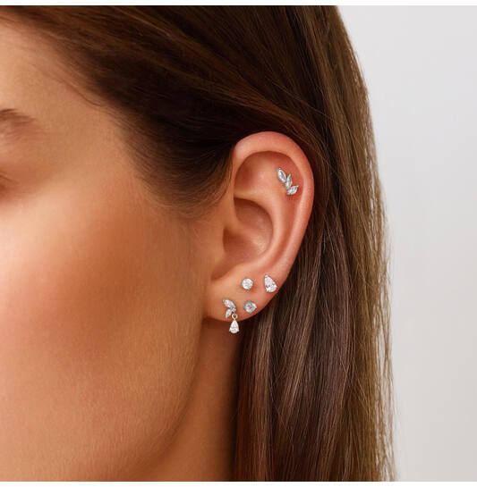  Ear Edit - Oorstekers - Zilver / Gerodineerd - Zirkonia